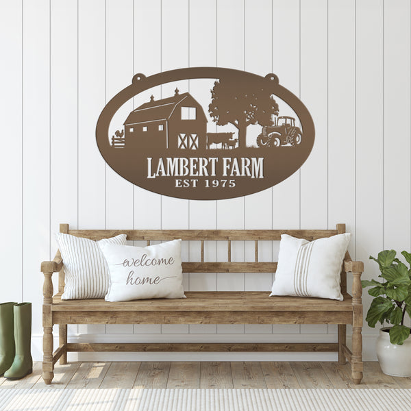 Farm Sign Family Name Metal Sign | Personalized Ranch Panel | Outdoor Address Plaque | Rustic Home Decor | Homestead Gift | Century Farm