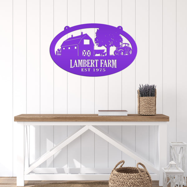 Farm Sign Family Name Metal Sign | Personalized Ranch Panel | Outdoor Address Plaque | Rustic Home Decor | Homestead Gift | Century Farm
