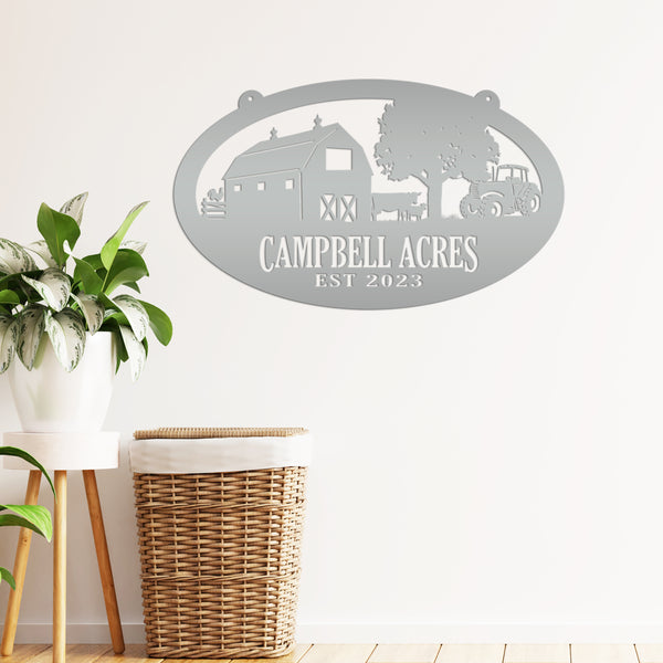 Farm Sign Family Name Metal Sign | Personalized Ranch Panel | Outdoor Address Plaque | Rustic Home Decor | Homestead Gift | Century Farm