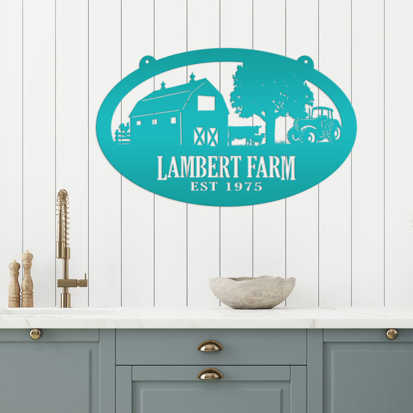 Farm Sign Family Name Metal Sign | Personalized Ranch Panel | Outdoor Address Plaque | Rustic Home Decor | Homestead Gift | Century Farm