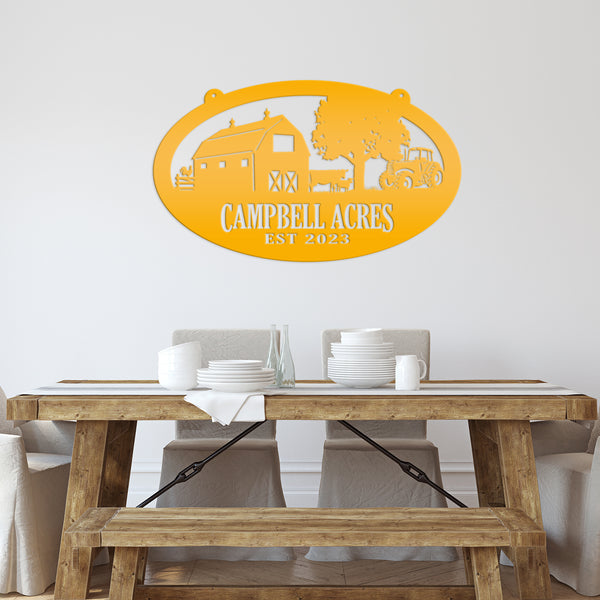 Farm Sign Family Name Metal Sign | Personalized Ranch Panel | Outdoor Address Plaque | Rustic Home Decor | Homestead Gift | Century Farm