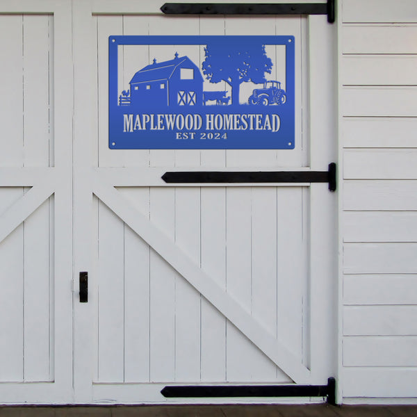 Custom Farm Metal Sign - Personalized Farmhouse Decor - Rustic Entryway Art - Charming Laser Cut Farming Signs - Cute Homestead Wall Hanging