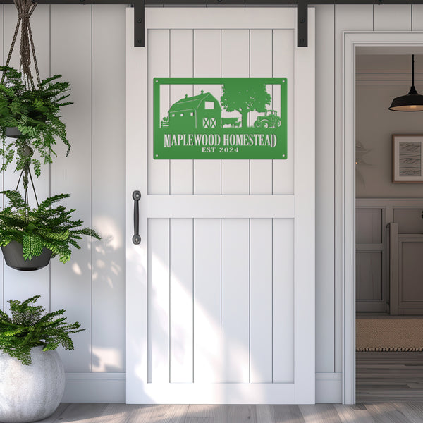 Custom Farm Metal Sign - Personalized Farmhouse Decor - Rustic Entryway Art - Charming Laser Cut Farming Signs - Cute Homestead Wall Hanging