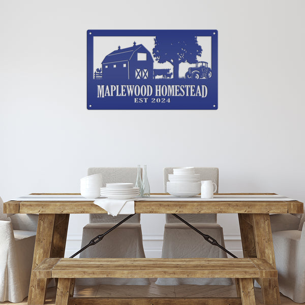 Custom Farm Metal Sign - Personalized Farmhouse Decor - Rustic Entryway Art - Charming Laser Cut Farming Signs - Cute Homestead Wall Hanging
