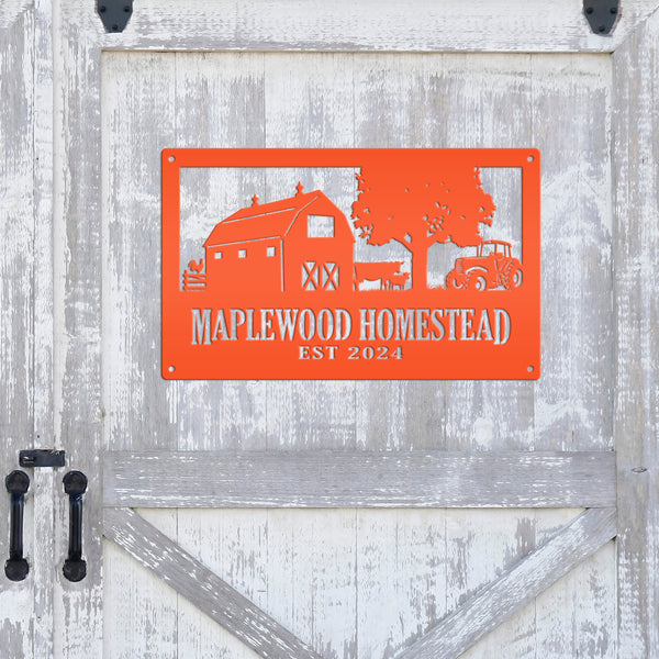 Custom Farm Metal Sign - Personalized Farmhouse Decor - Rustic Entryway Art - Charming Laser Cut Farming Signs - Cute Homestead Wall Hanging