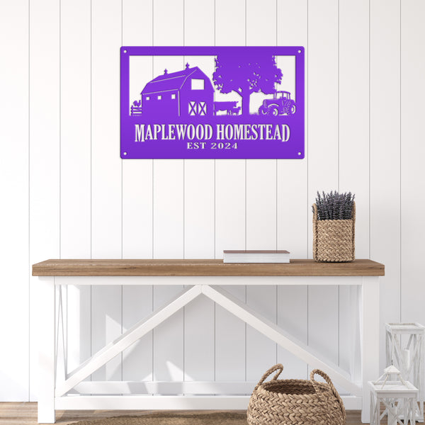 Custom Farm Metal Sign - Personalized Farmhouse Decor - Rustic Entryway Art - Charming Laser Cut Farming Signs - Cute Homestead Wall Hanging