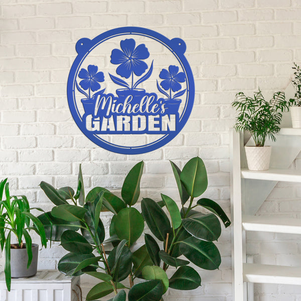Personalized Flower Garden Metal Sign, Custom Mother's Day Gift, Hanging Garden Sign, Gift for the Gardener, Gift For Mom