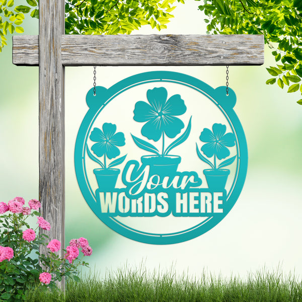 Personalized Flower Garden Metal Sign, Custom Mother's Day Gift, Hanging Garden Sign, Gift for the Gardener, Gift For Mom