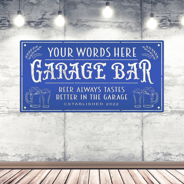 Custom Garage Bar Sign With Last Name Personalized Metal Garage Sign for Garage or Shop Signage For Man Cave Decor Father's Day Gift Idea