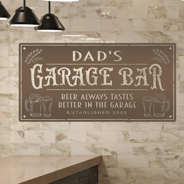Custom Garage Bar Sign With Last Name Personalized Metal Garage Sign for Garage or Shop Signage For Man Cave Decor Father's Day Gift Idea