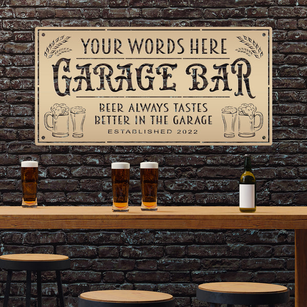 Custom Garage Bar Sign With Last Name Personalized Metal Garage Sign for Garage or Shop Signage For Man Cave Decor Father's Day Gift Idea