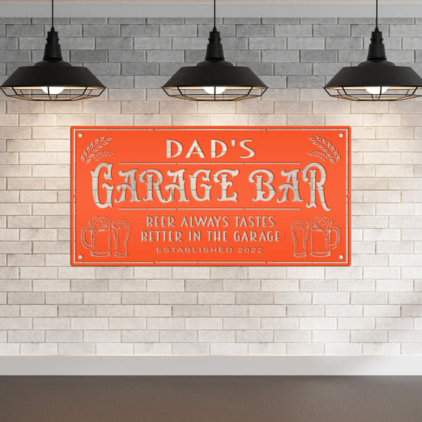 Custom Garage Bar Sign With Last Name Personalized Metal Garage Sign for Garage or Shop Signage For Man Cave Decor Father's Day Gift Idea