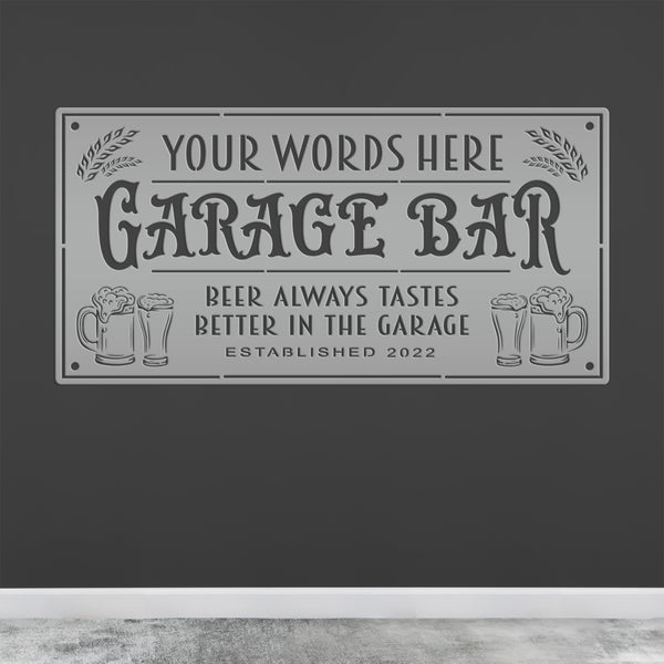 Custom Garage Bar Sign With Last Name Personalized Metal Garage Sign for Garage or Shop Signage For Man Cave Decor Father's Day Gift Idea