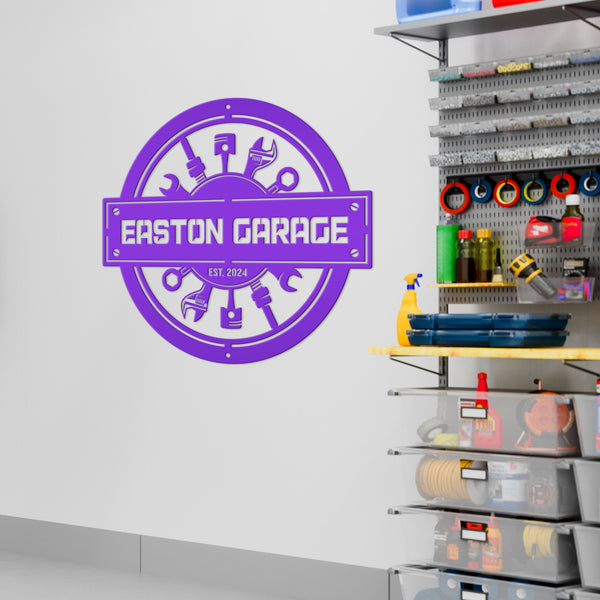Custom Metal Garage Sign for Mechanics – Unique Man Cave Wall Art - Mechanic Tools Wall Hanging - Father's Day Signs - Gift for Grandfather
