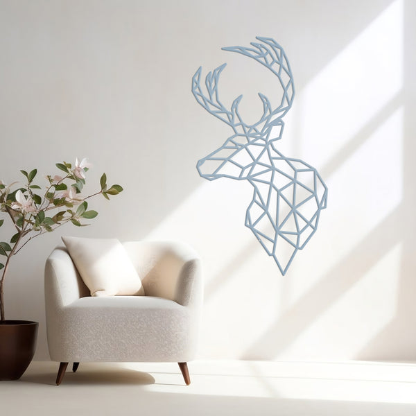 Geometric Art Deer, Stag Minimalist Wall Decor, Geometric Animal, Deer-Buck-Minimalistic, Geometric Wall Art-Deer Wall Decor-Wall Hanging Art