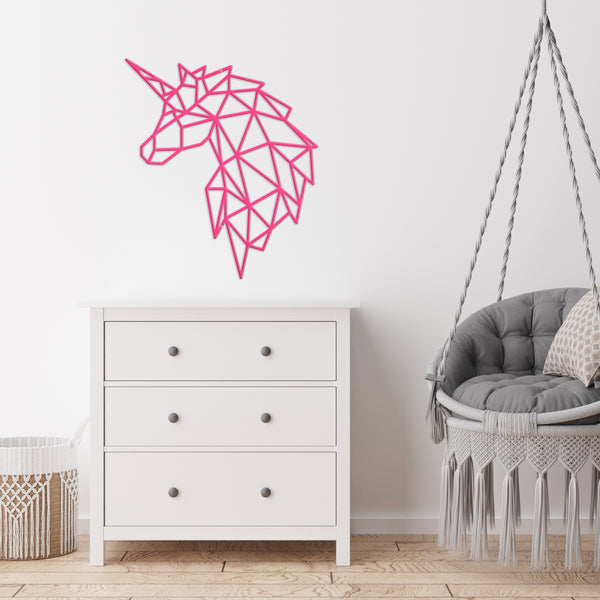 Geometric Art Unicorn Minimalist Wall Decor-Unicorn Wall Art-Wall Decor-Unicorn Art-Unicorn Shaped Decor-Unicorn Bedroom Decor