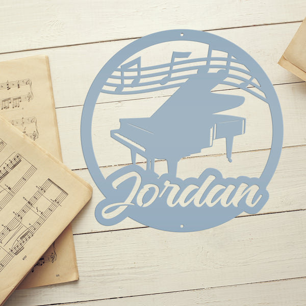 Custom Name Metal Piano Wall Art - Personalized Music Room Decor - Unique Kids Sign - Charming Wall Hanging - Music Teacher/Student Gifts