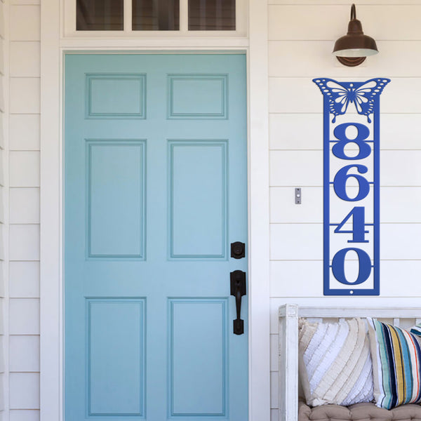 Personalized Butterfly Address Metal Sign - House Numbers-Flower Shop Business Sign
