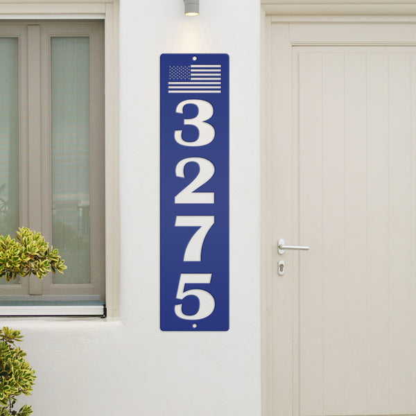 Patriotic House Numbers Metal Sign - American Flag Address Sign-Business Address Sign-Goverments-Federal Business Address Sign