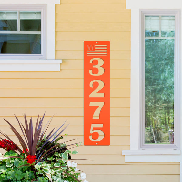 Patriotic House Numbers Metal Sign - American Flag Address Sign-Business Address Sign-Goverments-Federal Business Address Sign