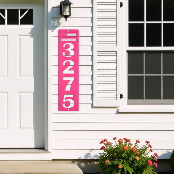 Patriotic House Numbers Metal Sign - American Flag Address Sign-Business Address Sign-Goverments-Federal Business Address Sign