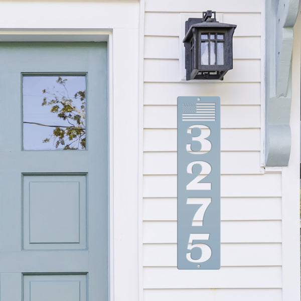 Patriotic House Numbers Metal Sign - American Flag Address Sign-Business Address Sign-Goverments-Federal Business Address Sign