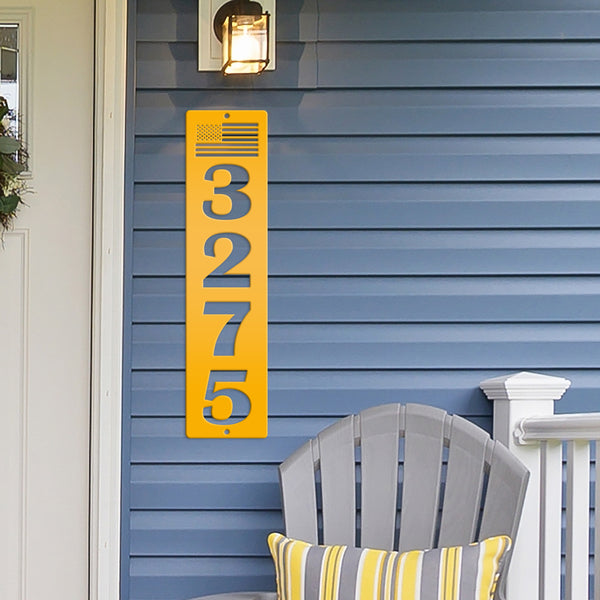 Patriotic House Numbers Metal Sign - American Flag Address Sign-Business Address Sign-Goverments-Federal Business Address Sign
