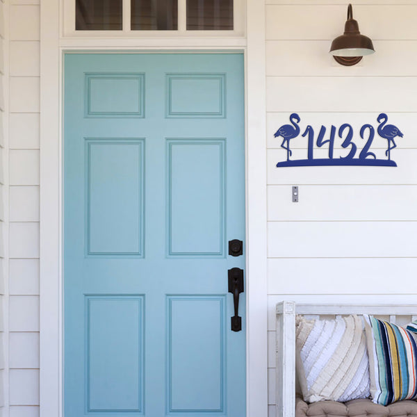 Flamingo Address House Numbers -Tropical Address Sign-Beach Condo-Beach Rental Address Sign