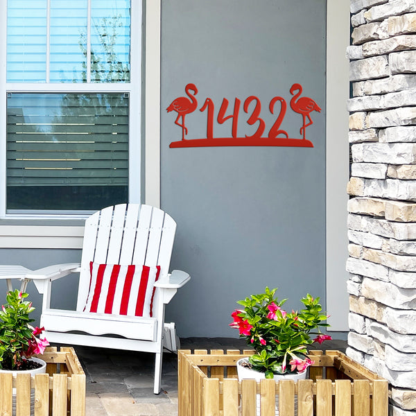 Flamingo Address House Numbers -Tropical Address Sign-Beach Condo-Beach Rental Address Sign