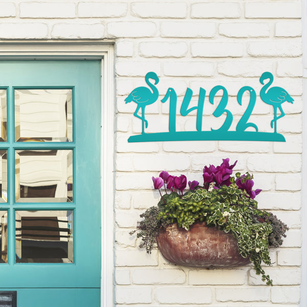 Flamingo Address House Numbers -Tropical Address Sign-Beach Condo-Beach Rental Address Sign