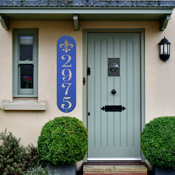 Personalized Fleur De Lis Address Metal Sign - House Numbers-Saints Themed Address Sign