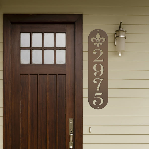 Personalized Fleur De Lis Address Metal Sign - House Numbers-Saints Themed Address Sign