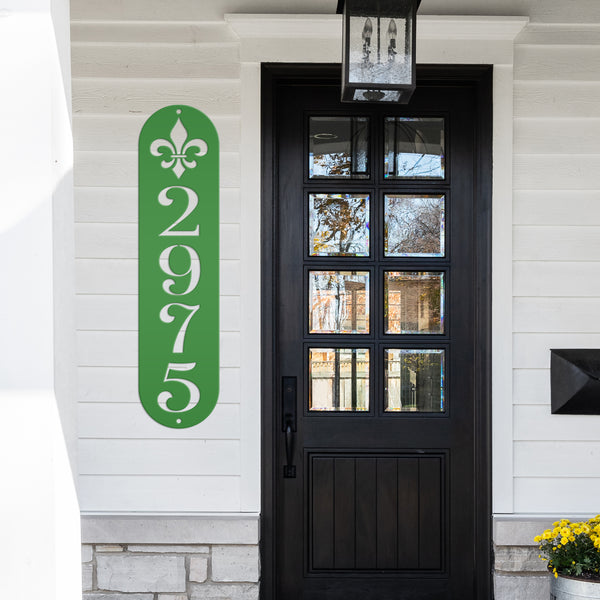 Personalized Fleur De Lis Address Metal Sign - House Numbers-Saints Themed Address Sign