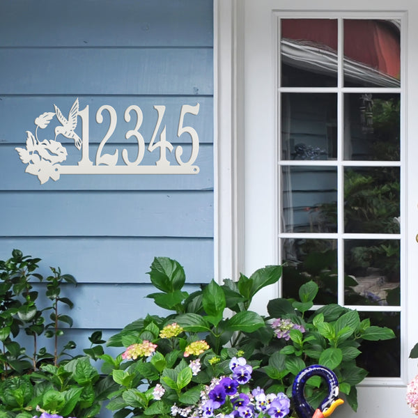 Personalized Hummingbird Address Metal Sign - House Numbers-Hummingbird Lovers-Business Address Sign for Flower Shop