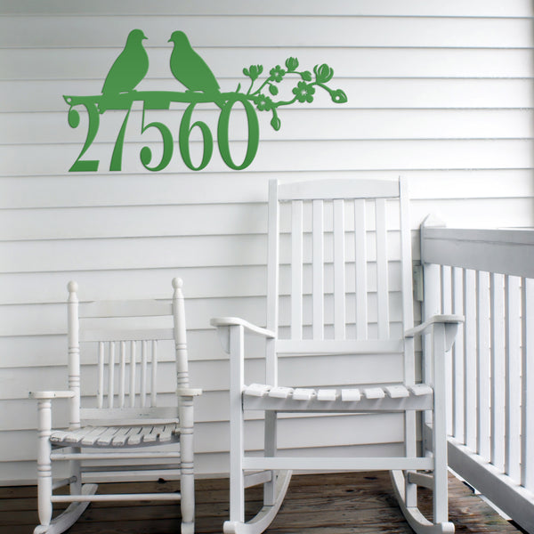 Personalized Love Birds Address Metal Sign - House Numbers-Bird Lovers Metal Sign