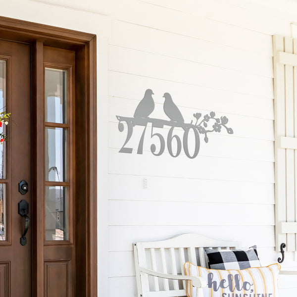 Personalized Love Birds Address Metal Sign - House Numbers-Bird Lovers Metal Sign