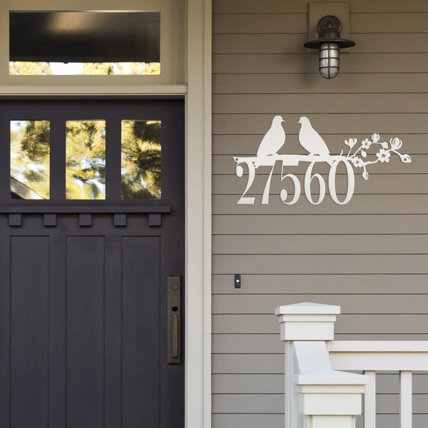 Personalized Love Birds Address Metal Sign - House Numbers-Bird Lovers Metal Sign