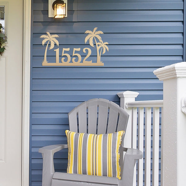 Tropical Palm Tree Metal Address Sign, Beach House Address Sign, Coastal Decor, Gulf Decor