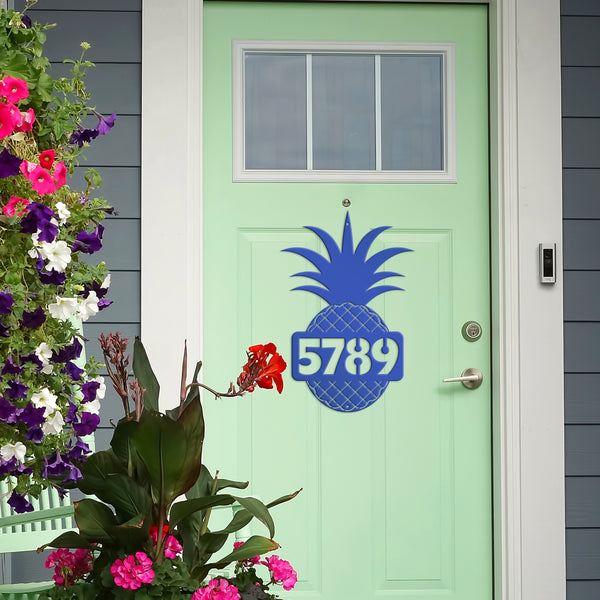 Custom Address Pineapple Metal Sign