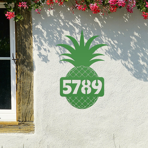 Custom Address Pineapple Metal Sign