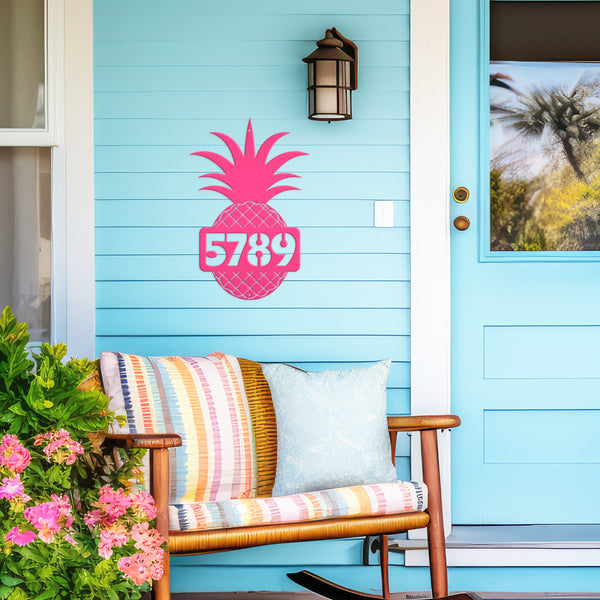Custom Address Pineapple Metal Sign