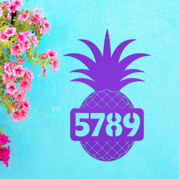 Custom Address Pineapple Metal Sign