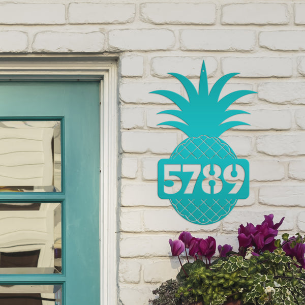 Custom Address Pineapple Metal Sign