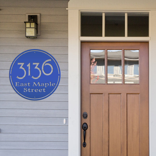 Personalized Round Address Metal Sign - Modern Address Sign-Wedding Gift-Housewarming Gift-New Homeowners Gift