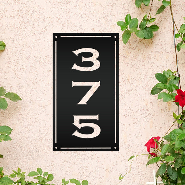 Vertical Metal Address Sign-Vertical House Number Sign