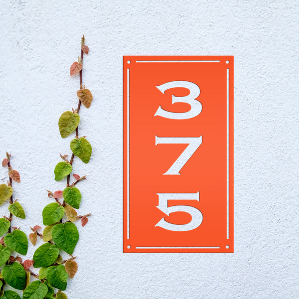 Vertical Metal Address Sign-Vertical House Number Sign