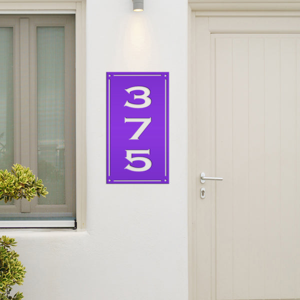 Vertical Metal Address Sign-Vertical House Number Sign