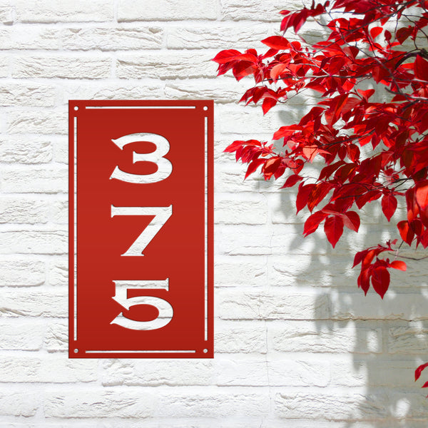 Vertical Metal Address Sign-Vertical House Number Sign