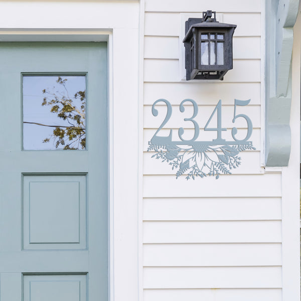 Personalized Sunflower Address Metal Sign - Metal House Numbers-Housewarming Gift-Flower Address plaque