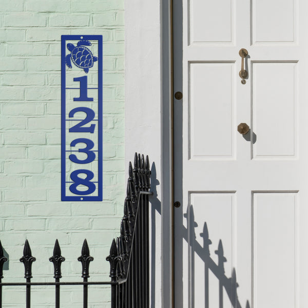 Personalized Turtle Address Metal Sign - House Numbers-Beach Condo House Number Sign-Beach Home -Rental Address Sign